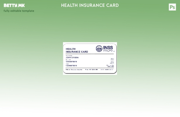 Модерен стил Шаблон за картичка за здравствено осигурување на Ангола INSS